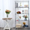 Homdox 5 Tier Utility Storage Shelves with Wheels, Metal Heavy Duty Wire Shelving Unit, Adjustable Storage Racks with Side Hooks for Bathroom Kitchen - 2 of 4