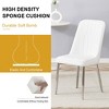 Modern Dining Chairs Set of 2, Equipped with PU Artificial Leather Backrest Cushions and Silver Metal Legs, for Restaurants - Black - 4 of 4