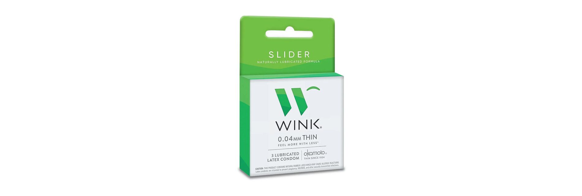 Wink Slider Thin Lubricated Condom 0.04mm, 3 Ct
