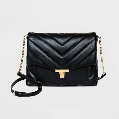 Quilted Boxy Crossbody Bag - A New Day™ Black