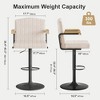 VECELO Bar Stools with Back & Armrest Set of 2/4, Counter Height Fabric/PU Leather Barstools Set with Tufted Upholstery & Footrest Ring - 2 of 4