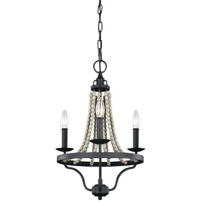 Feiss Nori 14 3/4" Wide Zinc Beaded 3-Light Chandelier