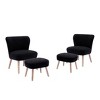 WestinTrends 4 Piece Upholstered Boucle Accent Chair and Ottoman Sets - 3 of 4