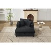 Chaise Lounge with Removable Ottoman, Corduroy Upholstered Armchair Accent Chair Sleeper Sofa Chair - ModernLuxe - 4 of 4