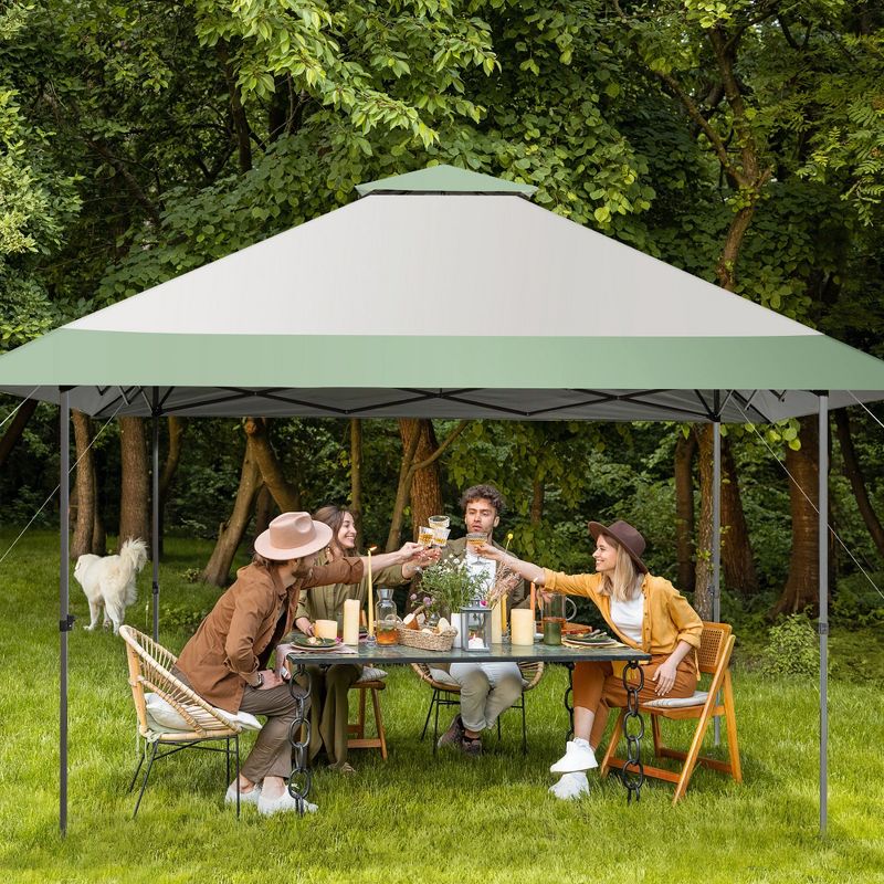Costway 13x13ft Patio Pop-Up Gazebo Canopy Tent Instant Sun Shelter Outdoor Wheeled Bag, 4 of 11