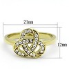 Slickblue Gold Ion Plated Stainless Steel Ring with Clear Crystals, Infinity Knot Design, Women’s Ring, Size 5-10 - 2 of 4