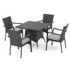 Campbell 5pc Wicker Patio Dining Set with Cushions - Gray - Christopher Knight Home - 2 of 4
