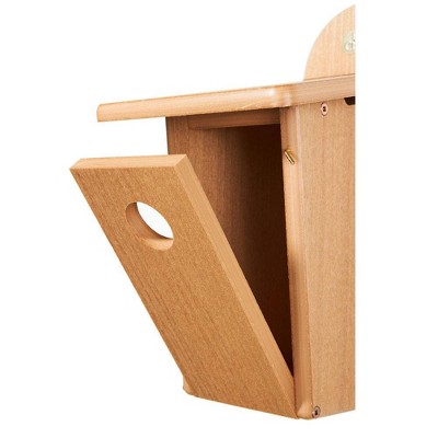 Natural Teak Recycled Plastic Bluebird House, 12.5"