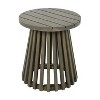 Vynxaria Outdoor Acacia Wood Side Table (Grey Finish) 15.75"Dx17.75"H, 81.12LBS Capacity, Rustic-Modern Style - 4 of 4