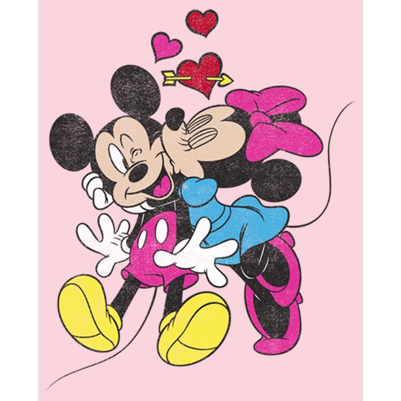 Juniors Womens Mickey & Friends Valentine's Day Minnie Mouse Smooch T-Shirt, 2 of 5