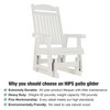 Fortune Candy 1-Person Poly Lumber Patio Glider, with Cup Holders, High Backrest and Deep Contoured Seat, HIPS Material - 4 of 4