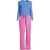 Lands' End Women's Pajama Set Knit Long Sleeve T-Shirt and Flannel Pants - image 2 of 3