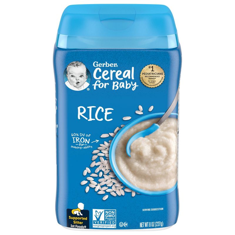Gerber Single Grain Rice Baby Cereal - 8oz, 1 of 9