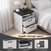 TackView Farmhouse Nightstand with 2 Drawers,Industrial White Bedside Table for Home Office - 2 of 4