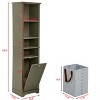 TiramisuBest 64" Tall Bathroom Storage Cabinet with 4 Adjustable Shelves & Laundry Hamper, Floor Standing Cabinet for Small Spaces, Grey - 4 of 4