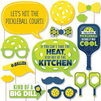 Big Dot of Happiness Let’s Rally - Pickleball - Birthday or Retirement Party Photo Booth Props Kit - 20 Count