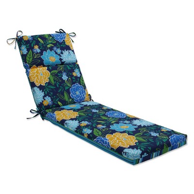 72.5" x 21" Outdoor/Indoor Chaise Lounge Cushion Spring Bling Blue/Sea Island Stripe Blue - Pillow Perfect
