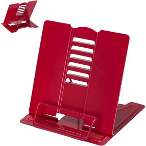 Metal Book Stand Adjustable Book Holder for Reading, Sturdy & Durable for Cookbooks, Textbooks, Magazines on Counter - 1 of 4