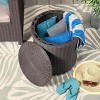 MOEPISY Weather-Resistant Patio End Table, Dark Brown - 2 of 4