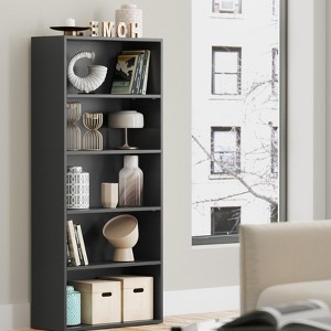 5/6/Tier Bookshelf, Open Bookcase with Adjustable Storage Shelves, Floor Standing Storage Display Shelf, Wood, for Bedroom, Office, Living Room - 1 of 4