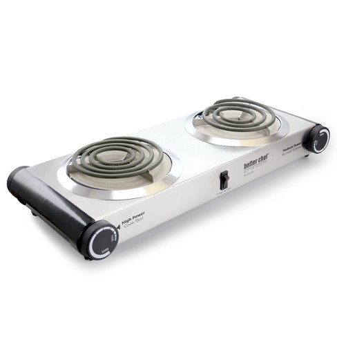 Costway 1800w Double Hot Plate Electric Countertop Burner Stainless Steel 5  Power Levels : Target