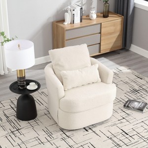 Okak Modern Cushion 360 Degree Swivel Barrel Chair for Bedroom,Comfy Accent Chair for Living Room,Apartment - 1 of 4