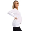 BLUEMING Womens Maternity Shirts Long Sleeve Crew Neck Basic Tank Tops Side Buttons Pregnant Shirts - 3 of 4