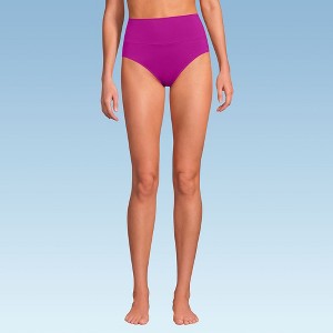 Lands' End Women's Chlorine Resistant Pinchless High Waisted Bikini Bottoms - 1 of 4