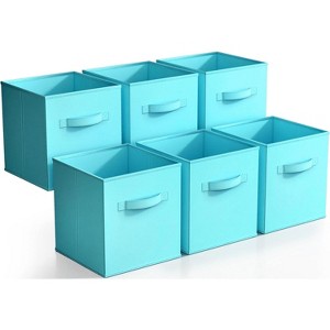 Sorbus 11 Inch 6 Pack Foldable Fabric Storage Cube Bins with Handles - for Organizing Pantry, Closet, Nursery, Playroom, and More - 1 of 4