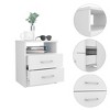 NicBex Nightstand with 2 Drawers,Modern Side Table with Metal Handles,Bedside Table for Bedroom,Living Room,White/Black/Gray - 4 of 4