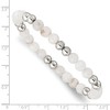 Chisel Stainless Steel Polished 6mm White Moonstone Beaded Stretch Bracelet - 4 of 4