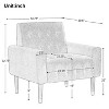 Sapphtopaz 1pc Accent Chair with Tufted Back Lounge Chair Living Room Chair Comfy Chair for Living Room Bedroom Studio - 4 of 4