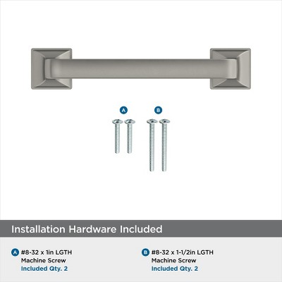 Satin Nickel Brushed Cabinet Bar Pull with Mounting Hardware