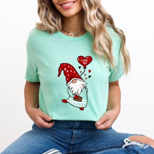Simply Sage Market Valentine Gnome Heart Short Sleeve Tee - L - Mint - 1 of 4