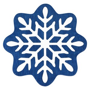 Christmas Snowflake Area Rug, Washable Soft Non Slip Winter Holiday Carpet, Low Pile Home Decorative Rugs for Bedroom Living Room - 1 of 4