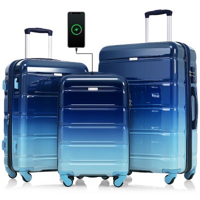 Lightweight Spinner Luggage Set with USB Charger and TSA Lock for Travel and Business 20" 24" 28" Inch - Cuddlewood