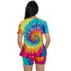 Just Love Womens Tie Dye Rainbow Shorts Set  Vibrant, Comfy Short Sleeve Sleepwear - 3 of 3