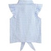 Girls Sleeveless Plaid Button Down Shirt Summer Crop Tops Tie Knot Ruffle Sleeve Shirt Blouse 3-12Y - 2 of 4