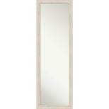17" x 51" Hardwood Narrow Framed Full Length on the Door Mirror White - Amanti Art