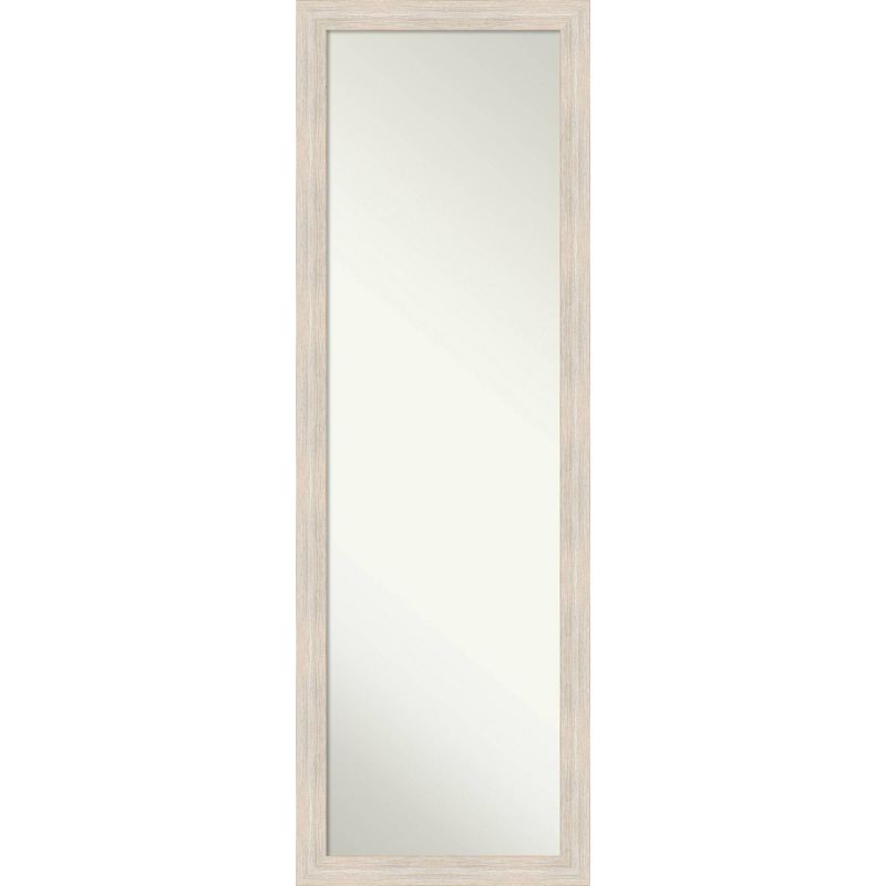 17&#34; x 51&#34; Hardwood Narrow Framed Full Length on the Door Mirror White - Amanti Art, 1 of 10