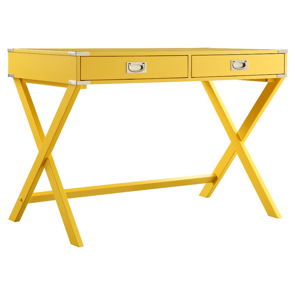 Photos - Office Desk Kenton Wood Writing Desk with Drawers Lemon - Inspire Q: Traditional Style