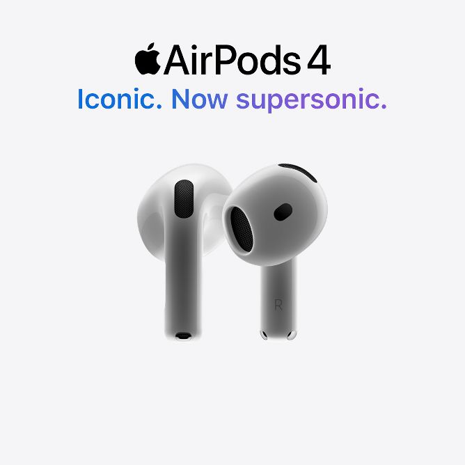 Apple AirPods 4.
Iconic. Now supersonic.