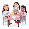 Our Generation Dining Table & Chairs Furniture Set with Play Food for 18" Dolls - Pizza With You - image 2 of 4