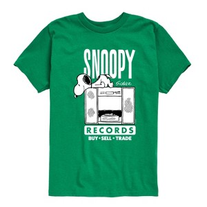 Boys' - Peanuts - Snoopy Records Short Sleeve Graphic T-Shirt - 1 of 4