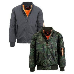 Spire By Galaxy Men's Heavyweight MA-1 Bomber Flight Jacket-2 Pack - 1 of 3