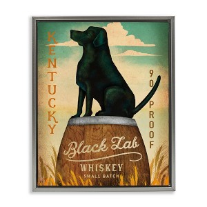 Stupell Industries Black Lab W. Vintage Sign Floater Framed Canvas Wall Art - 1 of 4