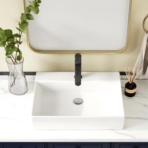 Acekool  Ceramic Bathroom Sink, Glossy White - 1 of 4