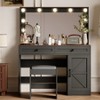 43.4"Makeup Vanity Table, Makeup Table with Large Mirror and 11 LED Light , Brightness Adjustable, Dressing Table Desk with 3 Drawers - 3 of 4