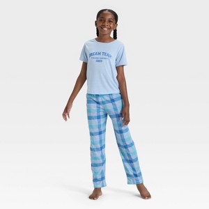 Girls' Short Sleeve Graphic T-Shirt and Pants Pajama Set - Cat & Jack™ - 1 of 4