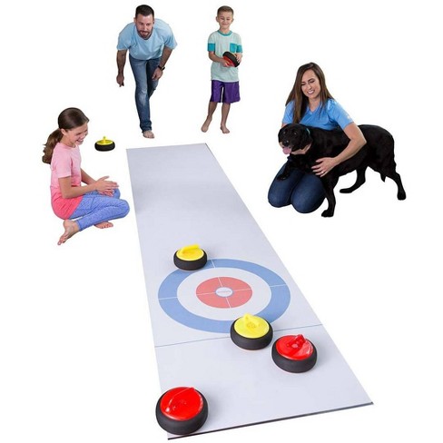 Religieus Tijdig Bomen planten Hearthsong Curling Zone Indoor Family Game With Six Battery-operated  Hovering Stones And 11½′l X 2½′w Mat : Target
